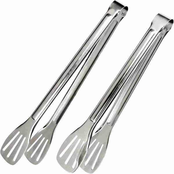 PuthaK Serving Tongs Kitchen Tongs, Buffet Tongs, Stainless Steel Food Tong, Pack of 2 Stainless Steel Food Tong 22 cm Serving Tongs  (Pack of 2)