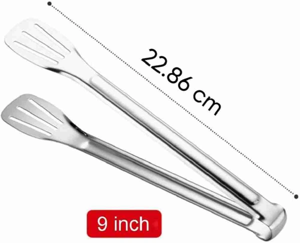 PuthaK Serving Tongs Kitchen Tongs, Buffet Tongs, Stainless Steel Food Tong, Pack of 2 Stainless Steel Food Tong 22 cm Serving Tongs  (Pack of 2)