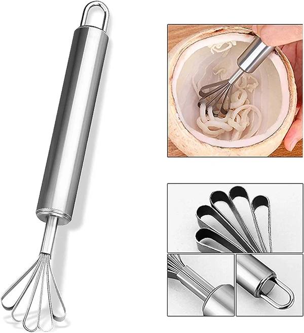Spatlus Coconut Sc, Coconut Meat Removal Knife, Stainless Steel Coconut Grater Slicer, Multi-Purpose Stainless Steel Planer (Pack of 1)