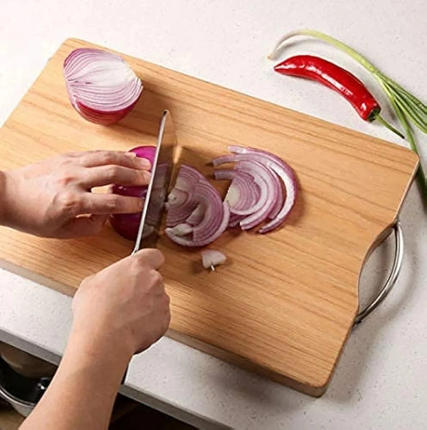 ECVV Chopping Board Bamboo Cutting Board Light Organic Kitchen Bamboo Board Chopping Board Wood Bamboo Kitchen Tools (36x26cm)