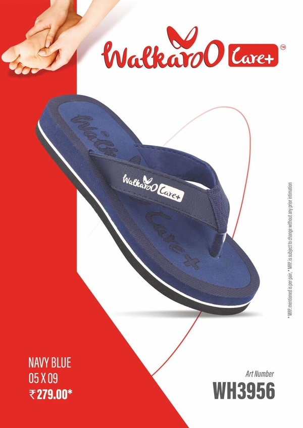 WALKAROO Women Flip Flops  (Navy 7) - Blue, SIZE UK - 5 6 7 8 9