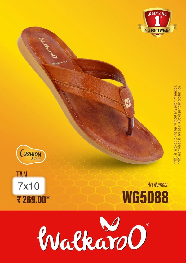 WALKAROO WG-5058 Synthatic Smart Casual TAN - Brown, SIZE UK - 7 8 9 10