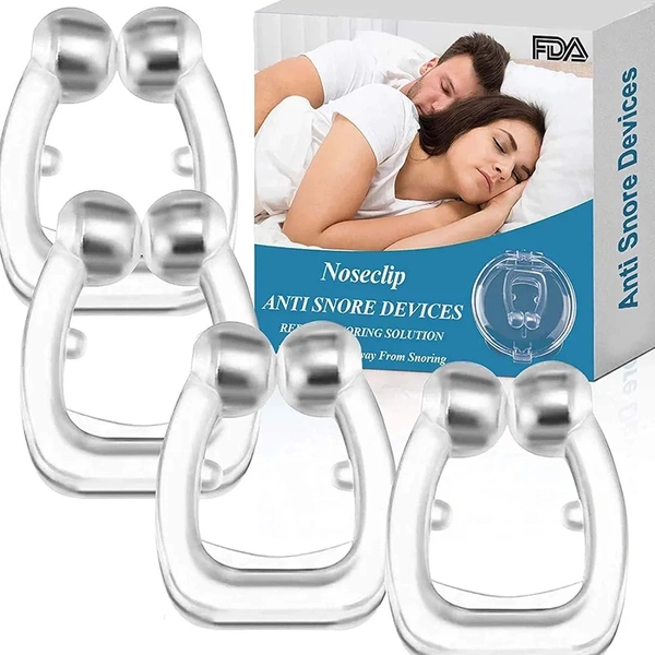 Snoring Solution, Magnetic Nose Clip, Snore Stopper Silicone Nose Device, Comfortable & Devices For Peaceful Night  4 Pieces