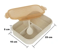 Lunch Box 3 Compartment With Spoon