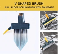 justone choice 2 IN 1 Floor Brush Scrubber with Long Handle Plastic Wet and Dry Brush  (Multicolor)
