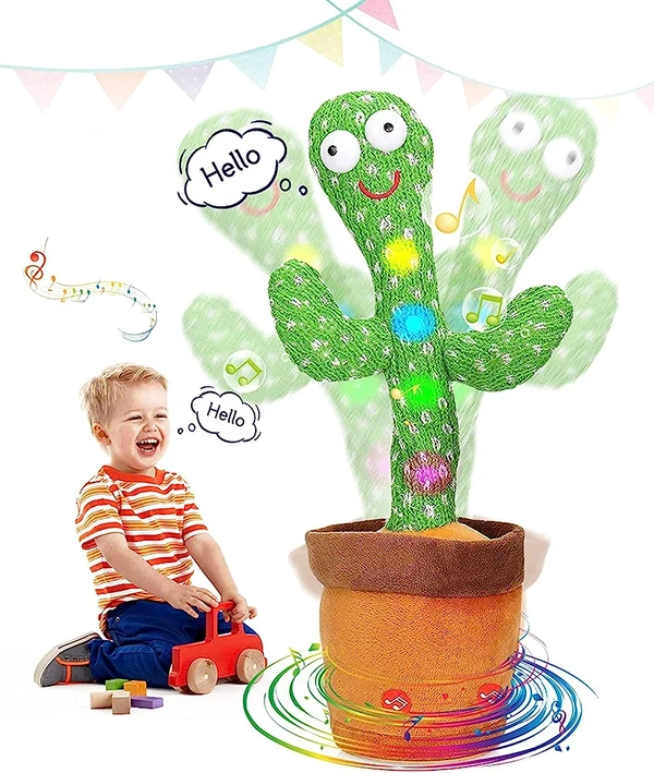 Dancing Cactus Talking Toy, Cactus Plush,Wriggle & Singing Recording Repeat Toy  (Multicolor)