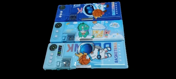  Multifunctional Plastic Pencil Box for Kids,Magnetic Pencil Box, Pop up Pencil Box, Pencil Case for Kids - Cute Basketball Pencil Box Multicolour, Multcolor,