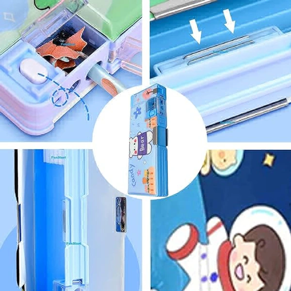  Multifunctional Plastic Pencil Box for Kids,Magnetic Pencil Box, Pop up Pencil Box, Pencil Case for Kids - Cute Basketball Pencil Box Multicolour, Multcolor,