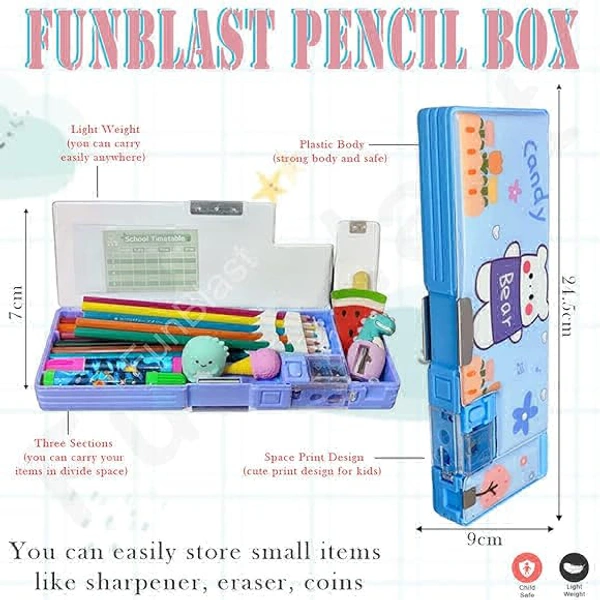  Multifunctional Plastic Pencil Box for Kids,Magnetic Pencil Box, Pop up Pencil Box, Pencil Case for Kids - Cute Basketball Pencil Box Multicolour, Multcolor,
