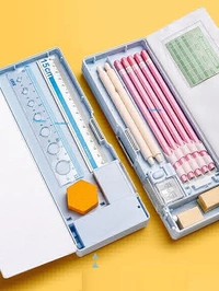  Multifunctional Plastic Pencil Box for Kids,Magnetic Pencil Box, Pop up Pencil Box, Pencil Case for Kids - Cute Basketball Pencil Box Multicolour, Multcolor,