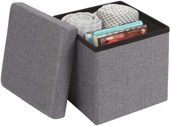 Cube Stool Seating Stool Sitting Storage Stool  - Gray