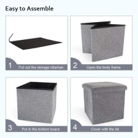 Cube Stool Seating Stool Sitting Storage Stool  - Gray