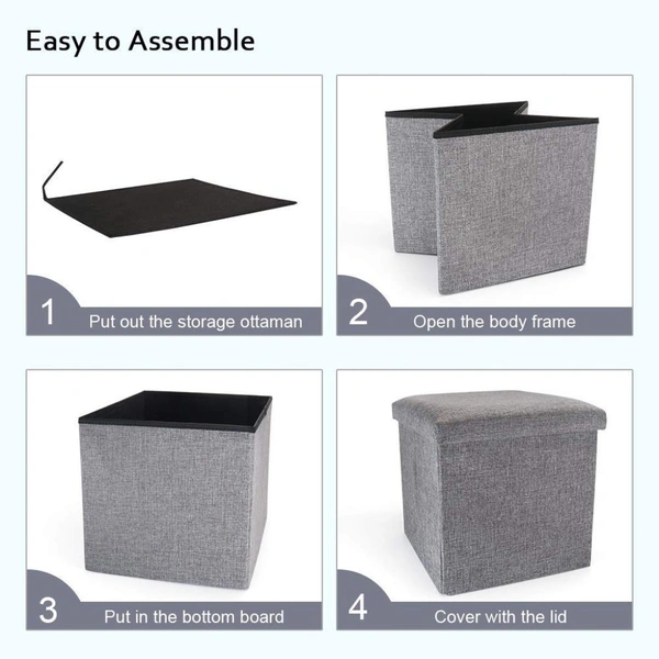 Cube Stool Seating Stool Sitting Storage Stool  - Gray