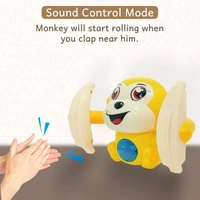Tumbling Monkey Banana Musical Toy With Voice Control Sensor Light Effects 