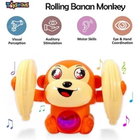 Tumbling Monkey Banana Musical Toy With Voice Control Sensor Light Effects 