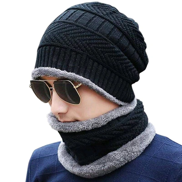 Winter Neck Scarf With Cap 