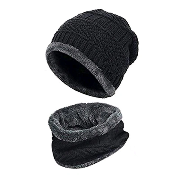 Winter Neck Scarf With Cap 