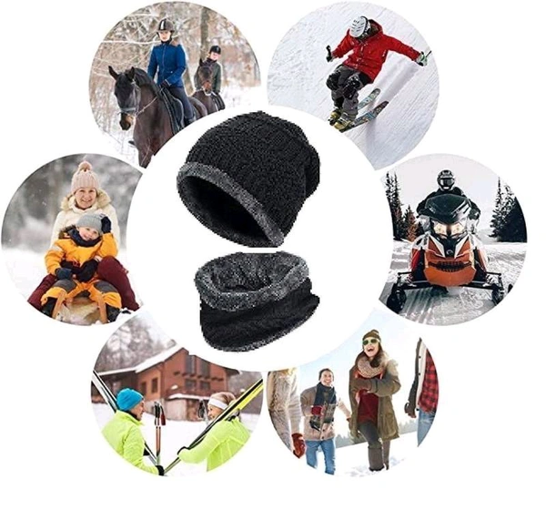 Winter Neck Scarf With Cap 