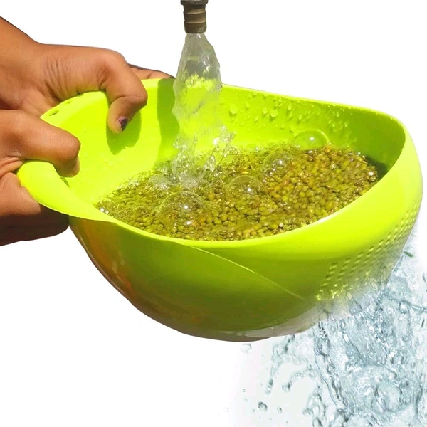 Multi-Purpose Strainer or Washer Bowl for Rice Fruit & Vegetable Rice Bowl