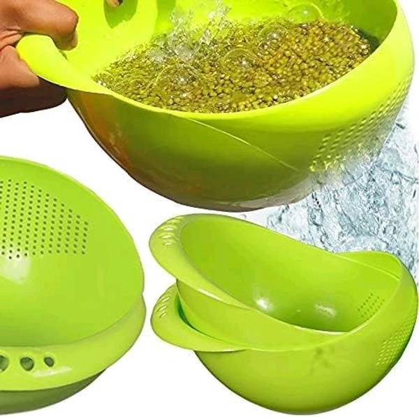 Multi-Purpose Strainer or Washer Bowl for Rice Fruit & Vegetable Rice Bowl