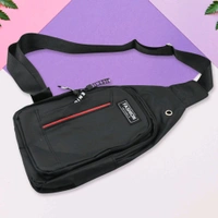  12859 Waterproof Anti Theft Cross-body fanny pack waist bag, Shoulder Bags Chest Men Casual fashion USB Charging earphone hook Sling Travel Bag (1 Pc) 