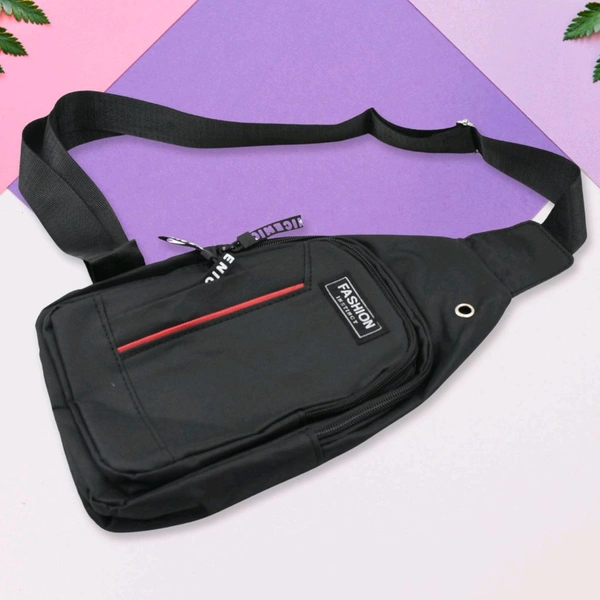  12859 Waterproof Anti Theft Cross-body fanny pack waist bag, Shoulder Bags Chest Men Casual fashion USB Charging earphone hook Sling Travel Bag (1 Pc) 