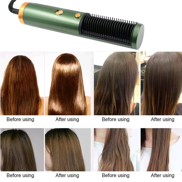  12863 Hair Straightener Comb, Anti Scald Hot Comb Negative Ion Hair Straightener Brush Straightener 3 Gear Constant Temperature for Quick and Professional Hair Salon at Home (1200w)