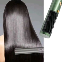  12863 Hair Straightener Comb, Anti Scald Hot Comb Negative Ion Hair Straightener Brush Straightener 3 Gear Constant Temperature for Quick and Professional Hair Salon at Home (1200w)