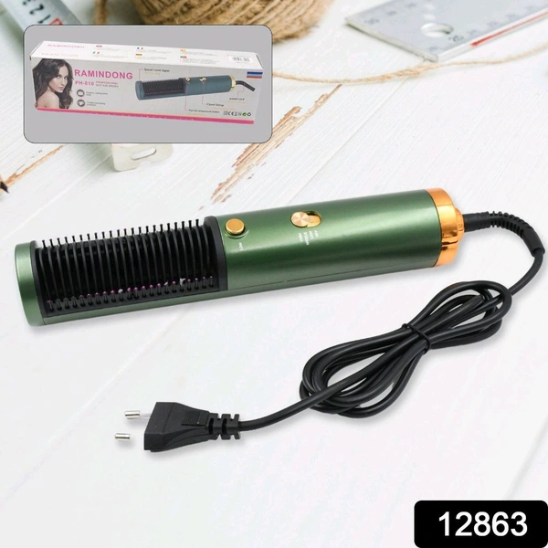  12863 Hair Straightener Comb, Anti Scald Hot Comb Negative Ion Hair Straightener Brush Straightener 3 Gear Constant Temperature for Quick and Professional Hair Salon at Home (1200w)