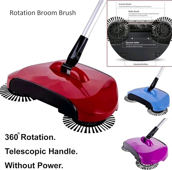 360 degree magic broom, room and office floor sweeper cleaner dust mop set, house hold push rotating sweeping broom.