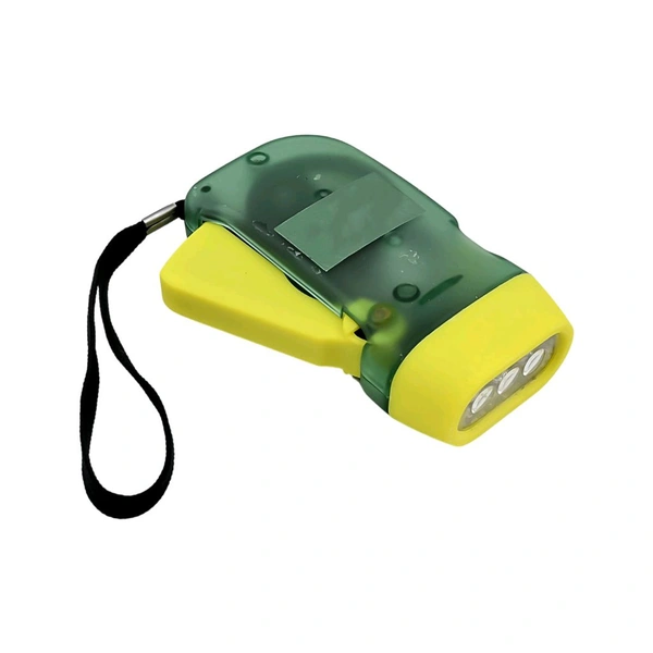  3 LED Hand Press Torch Hand Crank Flashlight Hand Pressing Flashlight Traveling Torch Light Manual Generator, Battery-Free Flashlight (1 Pc)