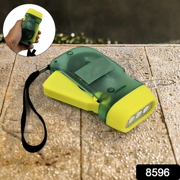  3 LED Hand Press Torch Hand Crank Flashlight Hand Pressing Flashlight Traveling Torch Light Manual Generator, Battery-Free Flashlight (1 Pc)