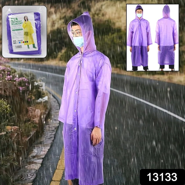  13133 EVA Raincoat Protect Body Arms Legs, Waterproof Reusable Rain Poncho for Women Men Adult Outdoor Traveling Eva Material Raincoat / Rain wear / Rain Suit for Outdoor Accessory (1pc) 