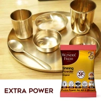  Shining Powder, Cleans and Polishes Copper, Brass, Silver, Aluminum, Iron, and Steel, Removes Tarnish and Oxidation (200 GM) 