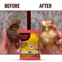  Shining Powder, Cleans and Polishes Copper, Brass, Silver, Aluminum, Iron, and Steel, Removes Tarnish and Oxidation (200 GM) 