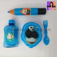 High Quality 3 in 1 Kids Special Combo Set With Pencil Box, Snacks or Tiffin Box With Spoon And Water Bottle