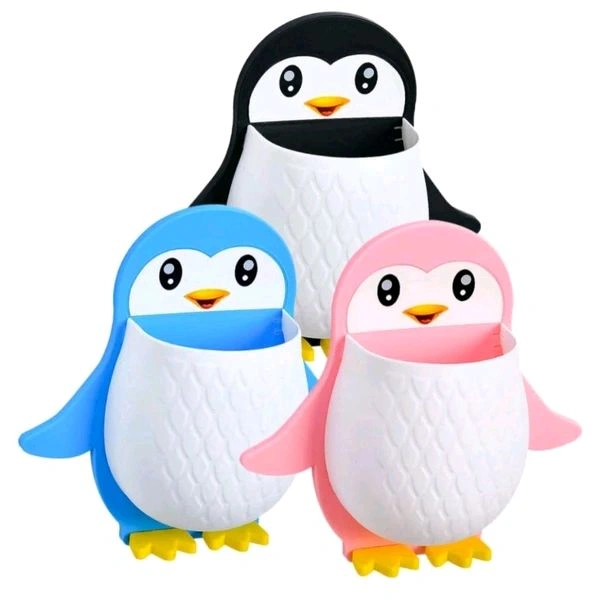 Cute Penguin Shaped Self Adhesive Tooth Brush, Kitchen Items Holder MC035