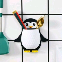 Cute Penguin Shaped Self Adhesive Tooth Brush, Kitchen Items Holder MC035