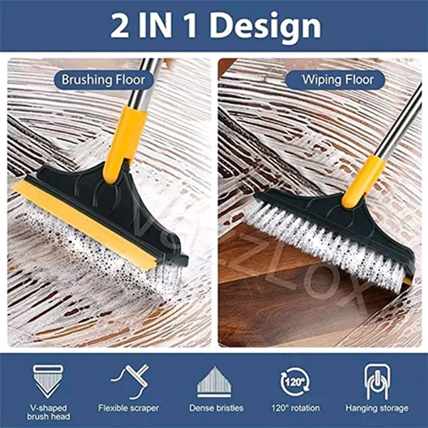 2 in 1 Rotatable Floor Cleaning Brush With Wiper MC041