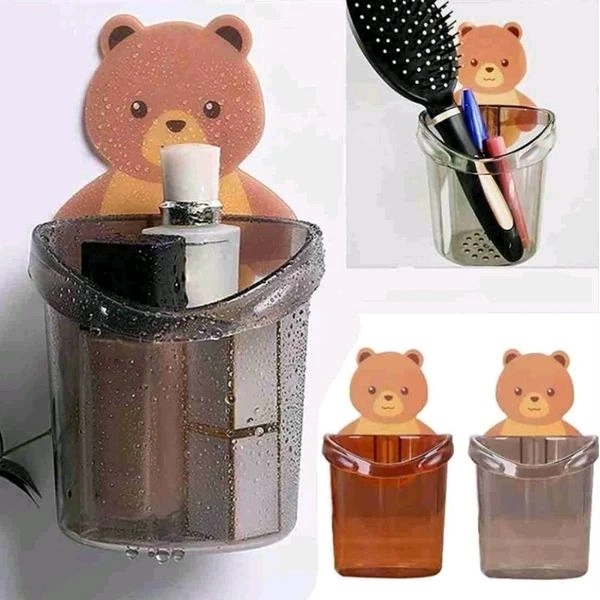 Cute Teddy Bear Wall Sticky Toothbrush Holder MC044