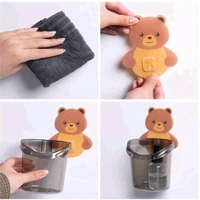 Cute Teddy Bear Wall Sticky Toothbrush Holder MC044