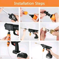 Original High Pressure Car Washing Gun With Powerful Rechargable Batteries (2 Batteries) MC062