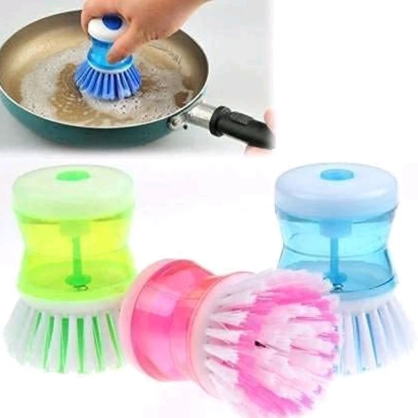 Dishes And Vessels Cleaning Brush With Liquid Dispenser 