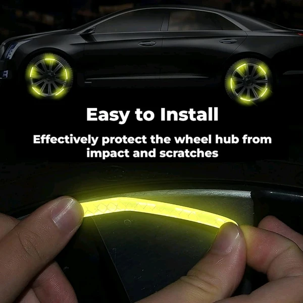 Reflective Tyre Stickers For Car And Bike (YELLOW 20Pcs)