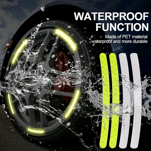 Reflective Tyre Stickers For Car And Bike (YELLOW 20Pcs)