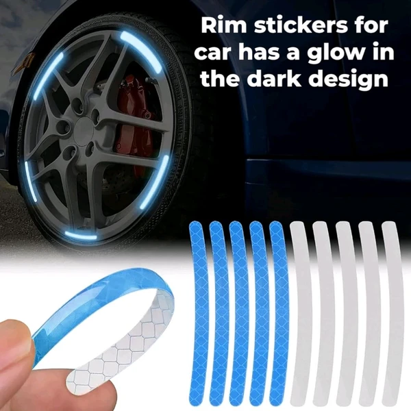 Reflective Tyre Stickers For Car And Bike (BLUE 20Pcs)