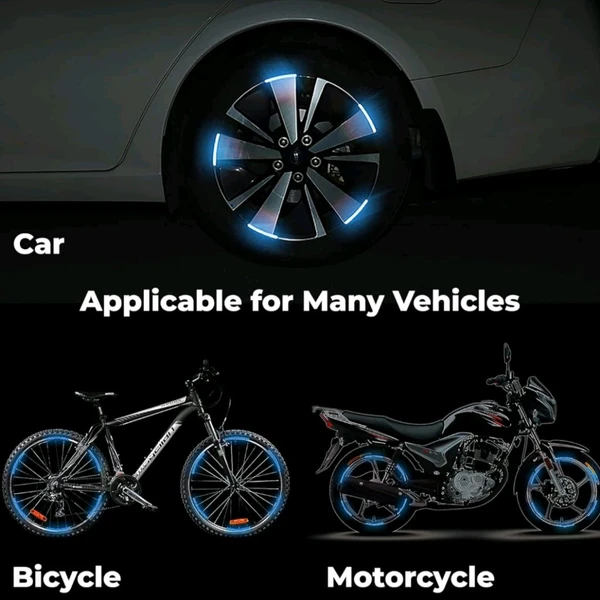 Reflective Tyre Stickers For Car And Bike (BLUE 20Pcs)