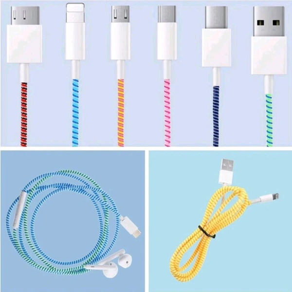 Long Colorful Mobile Earphone Charging And Data Cable Protecting Spring Cable MC070