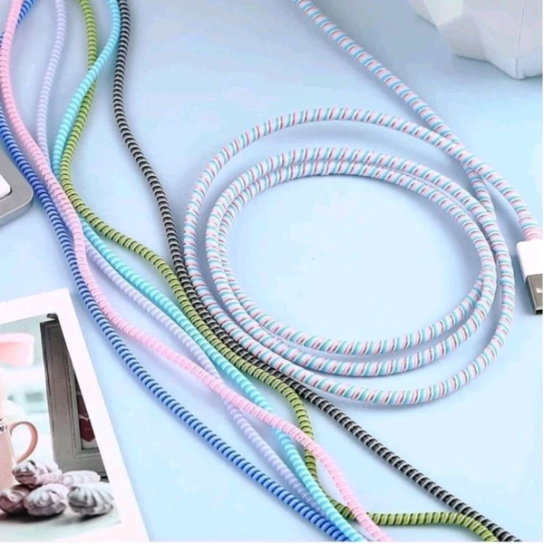 Long Colorful Mobile Earphone Charging And Data Cable Protecting Spring Cable MC070