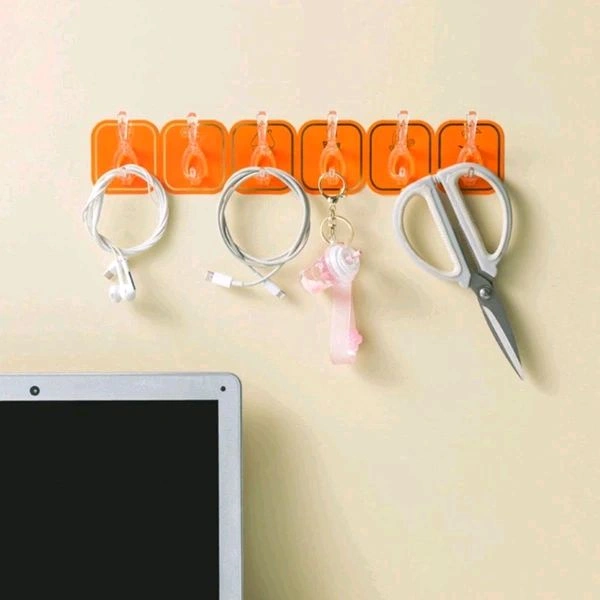 6 in 1 Adhesive Luruxy Colorful Tiles Hooks With Easy Splitting MC071